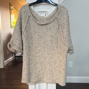 Free People Speckled Cream gorgeous wool blend sweater Medium